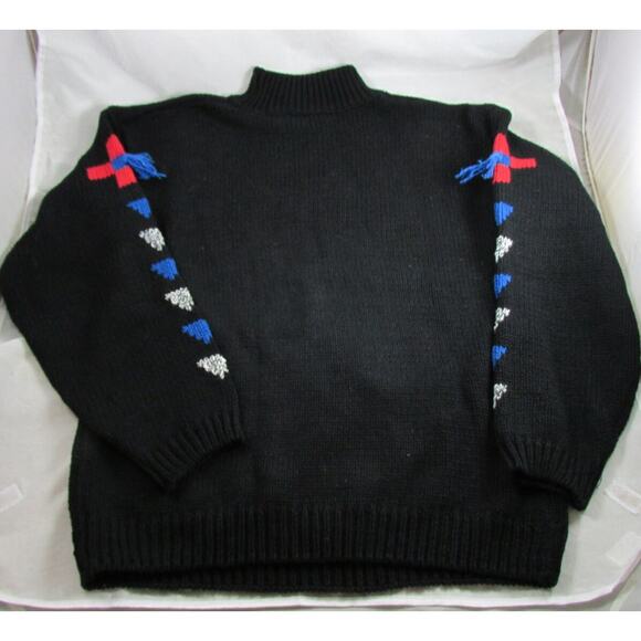 Counterparts Tribal Knit Sweater Pullover Mock Neck Ramie Cotton Size Large 80s - Picture 5 of 14